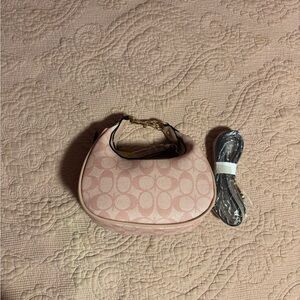 Coach-like Chic Pink Patterned Women's Shoulder Bag  (not actual coach)